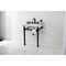 Kingston Brass 30 Carrara Marble Console Sink with Stainless Steel Legs, Marble WhiteMatte Black LMS30MSQ0 - alternate 6